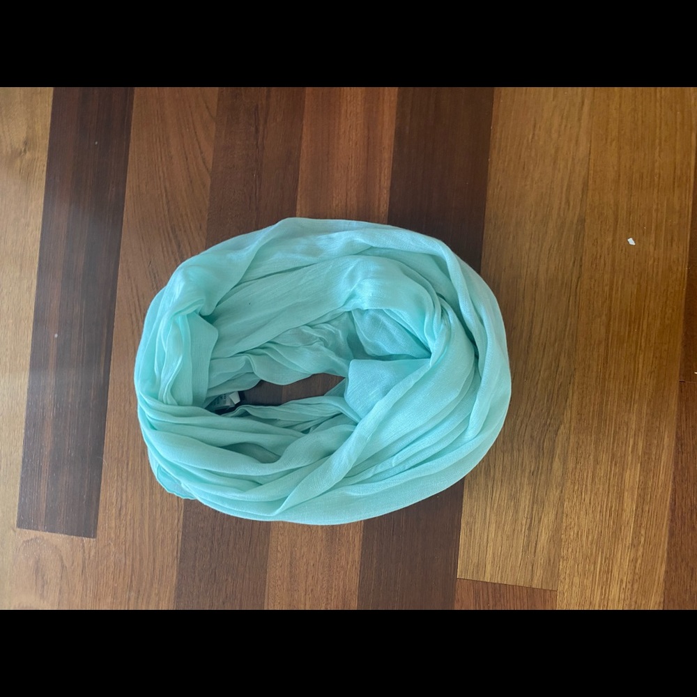 Mint infinity scarf.